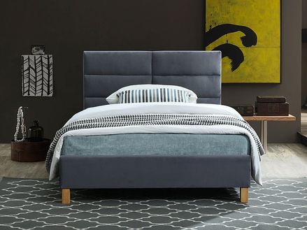 Čalouněná postel SIERRA VELVET 120 x 200 cm barva šedá/dub