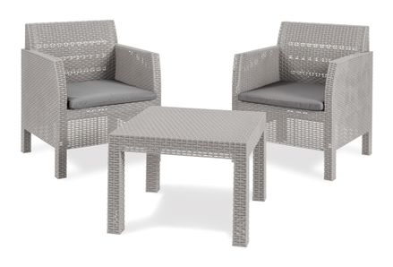 MATILDE 2 SEATER zahradní plastový set - šedá