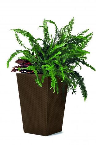 Rattan planter S - hnědý